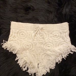 vintage havana , white knitted shorts .
